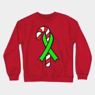 Candy cane awareness ribbon (Green) Crewneck Sweatshirt